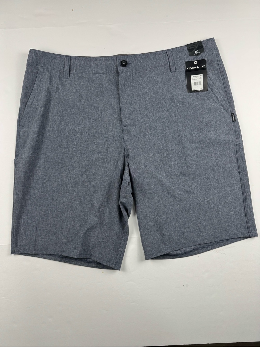 O'Neill Men's Heather Slate Flat Front Shorts 10”